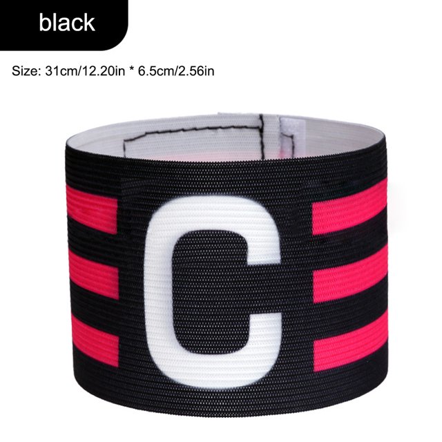 Brazalete Capitán Banda Ajustable Transpirable para Capitán de Fútbol (Negro)