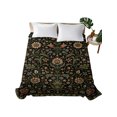 thumbnail image 2 of Queen Flat Sheet Only Botanical Floral Vine Pattern Soft Microfiber Cooling Bedding Sheets Vintage Flower Leaves Black Flat Bed Sheet for Hotel,Home Decor, 2 of 9