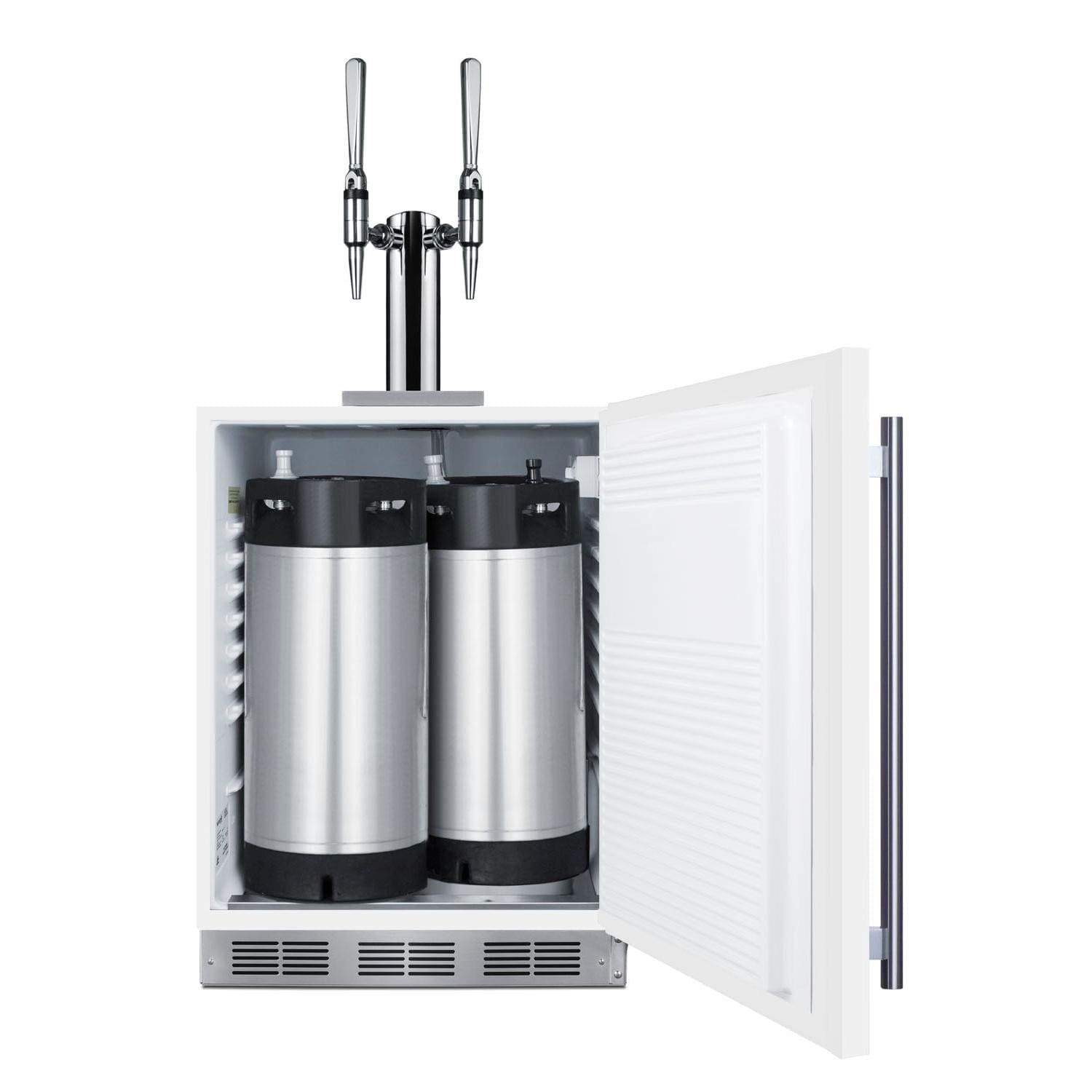 Summit 24-Inch ADA Compliant Outdoor Rated Double Tap Nitro-Infused Coffee Dispenser / Kegerator - SBC58WHBIADANCFTWIN
