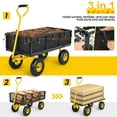 thumbnail image 6 of Funcid Steel Garden Cart with Removable Sides, Heavy Duty Yard Cart with Liner, 660 LBS Capacity Wagon, Rotating Handle, 10" Tires Wheels, Perfect for Garden Farm Yard, Yellow, 6 of 10