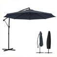thumbnail image 2 of 10 ft Offset Patio Umbrella with Cover, Hanging Cantilever Umbrella with 360Â° Rotation, Crank Handle, Tilt, Navy Blue, 2 of 10