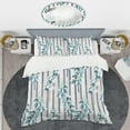 thumbnail image 2 of Designart 'Retro Handdrawn Lilies' Mid-Century Modern Duvet Cover Set, 2 of 4