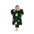 thumbnail image 3 of Oversized Wearable Blanket Hoodie For Adult Kids - Big Hooded Sherpa Junior Sweatshirt With Front Pocket, 3 of 5