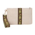 thumbnail image 1 of Firefly hope Bolso de hombro tejido para mujer, bolso de mano y neceser, elegante bolso de playa de verano, 27,6 x 3 x 18 cm (verde y blanco)., 1 of 5