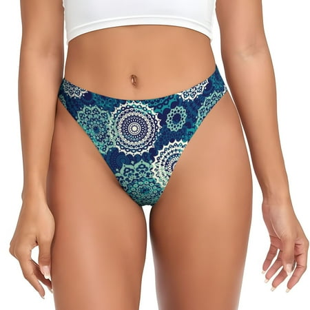 Sigee Bohemian Mandala for Women s G-String Panty  Low Rise  Soft Lace Perfect for Everyday Wear or Special Occasions-XX-Large