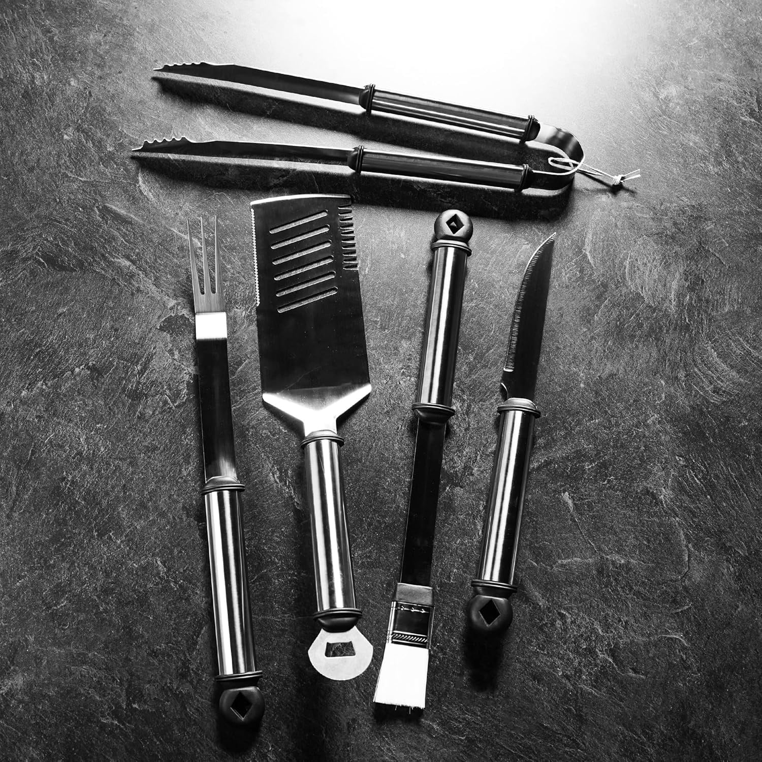 Mr. Bar-B-Q Stainless Steel Grilling Tool Set Cooking Accessory (5-Piece) Grilling Set