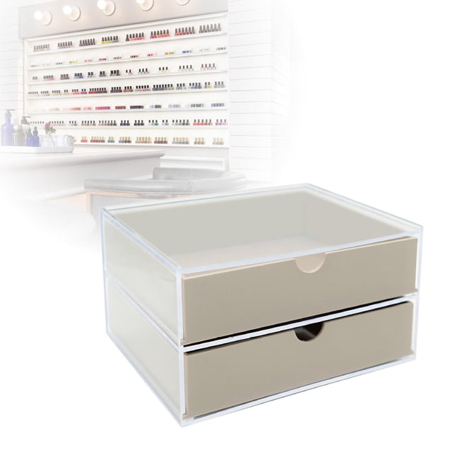 Organizador de Cosméticos Baoblaze 2 Capas Acrílico Marrón