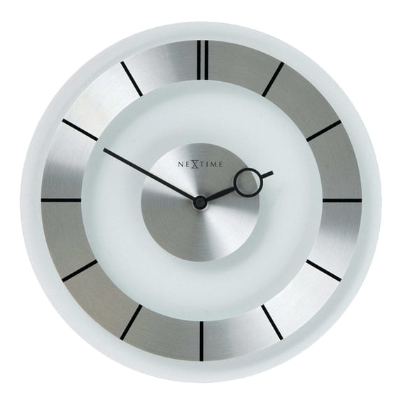 NEXTIME WALL CLOCK RETRO - METAL & CLEAR GLASS