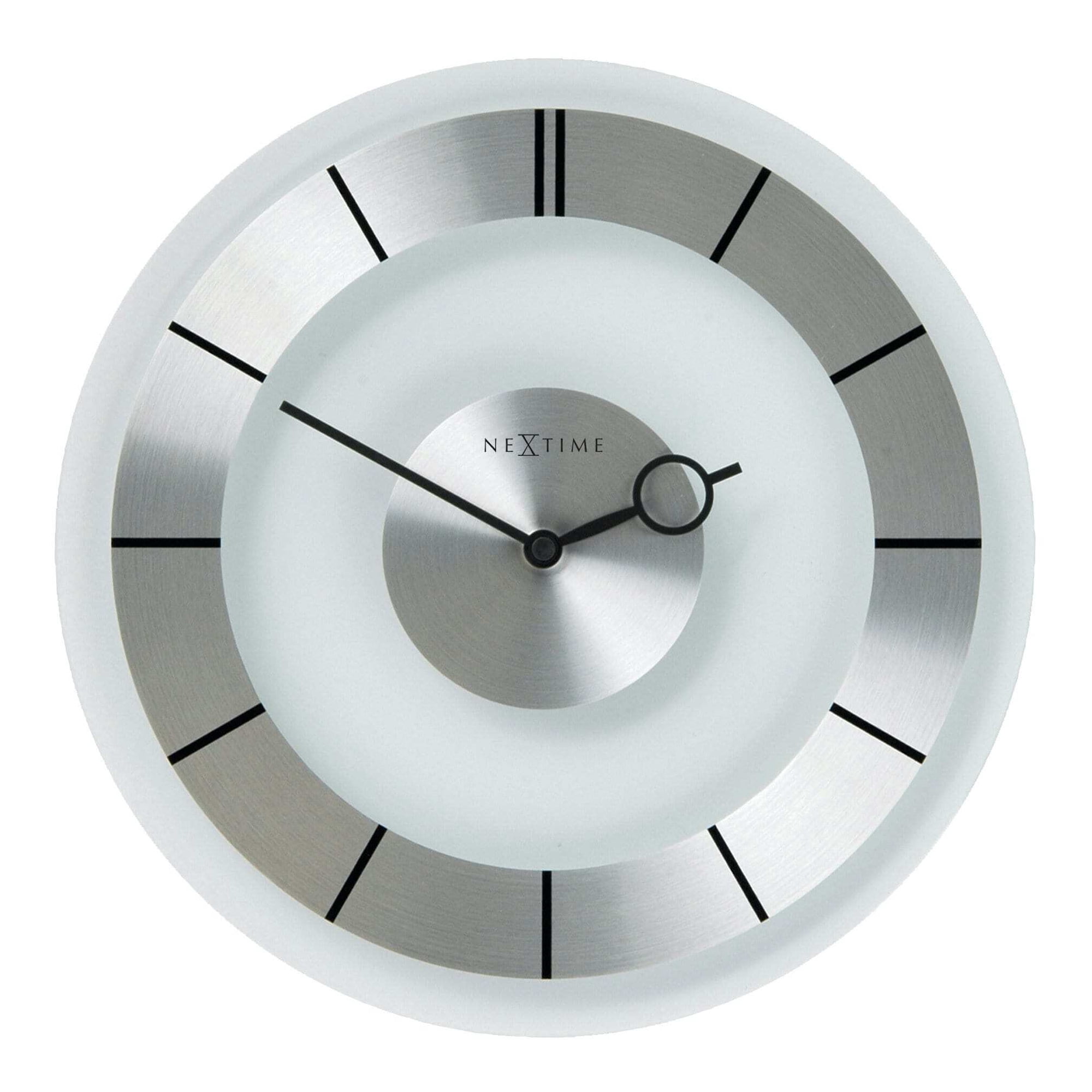 NEXTIME WALL CLOCK RETRO - METAL & CLEAR GLASS