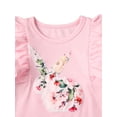 thumbnail image 5 of Kiapeise Baby Girls Long Sleeve Rabbit Romper + Floral Pants + Headband, 5 of 9