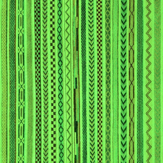 Ahgly Company Indoor Square Abstract Green Modern Area Rugs, 5' Square