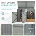 thumbnail image 3 of DECMAY Metal Outdoor Garbage Bin Shed, 54 Cu.Ft Storage for 2 Trash Cans, Galvanized Steel, Light Gray, 3 of 27