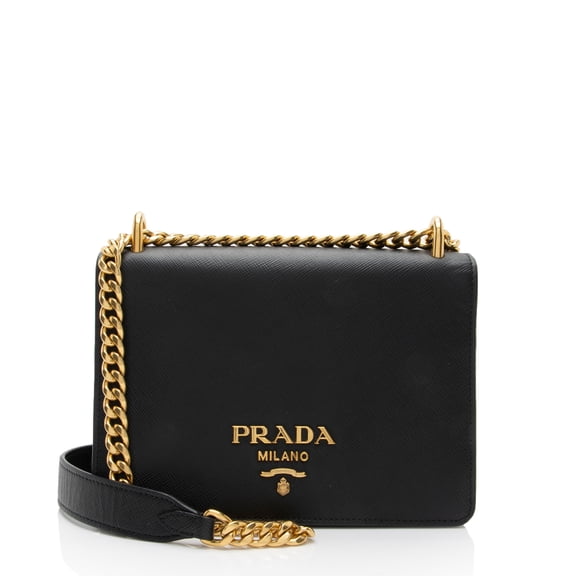 Pre-Owned Prada Saffiano Leather Chain Mini Shoulder Bag