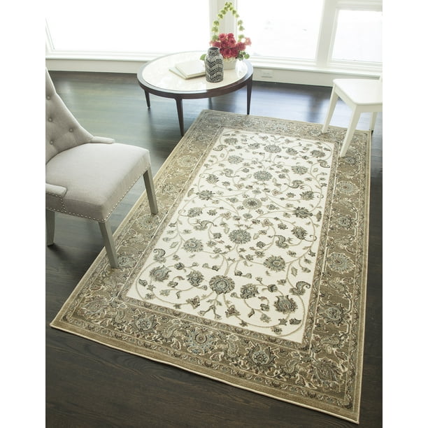 Rugs America Riviera Collection Ivory Tan RV100A Transitional Oriental