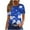 Blue 1, variant on Charella Summer Tops for Women Flower Graphic Tee Crew Neck Short Sleeve Shirts Loose Fit Tee Casual Comfy Clothes (L, Blue)