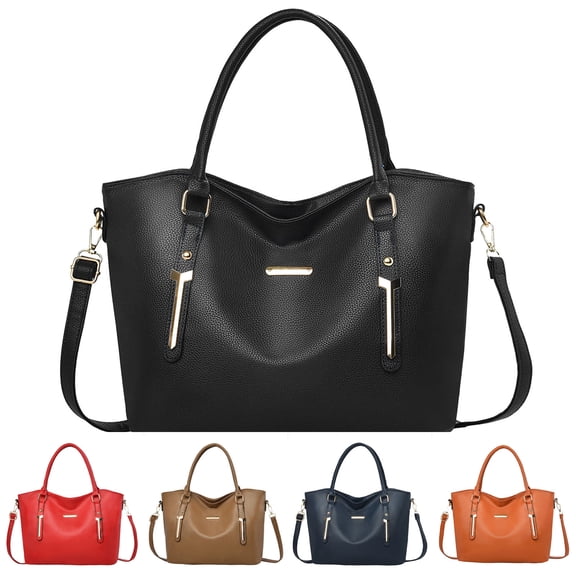 Stylago Women's Soft Leather Tote Bag Top Handle Satchel Purses Ladies Work Shopping Handbags Large Capacity Shoulder Bags Black