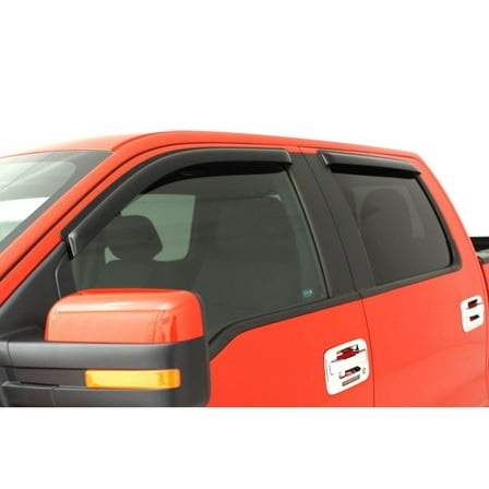 Auto Ventshade [AVS] Outside Mount Ventvisor / Window Deflectors | Fits 2009-2014 Ford F-150 SuperCrew, 2010-2014 SVT Raptor SuperCrew, 4 pcs. | Smoke-94155
