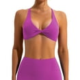 thumbnail image 4 of pitrice 1 Set Chinlon Nylon Sports Underwear Solid Color Replacement Breathable Wire Free Running Jogging Bodybuilding Vest Bra Purple XL, 4 of 6