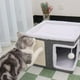 thumbnail image 5 of Cama semicerrada para gatos, refugio plegable con tapete de sisal, cálida y cómoda para el invierno, diseño de doble capa para mayor durabilidad, plegable para ahorrar espacio y fácil almacenamiento., 5 of 6