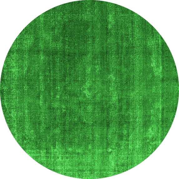 Ahgly Company Indoor Round Oriental Green Industrial Area Rugs, 4' Round
