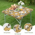 thumbnail image 4 of Yellow Baseball Items Pattern Square Fitted Tablecloth with Elastic Edge,Square Table Cover,Washable Elastic Table Cover for Home Kitchen Party Decor 34"x34", 4 of 6