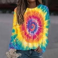 thumbnail image 2 of Women's Long Sleeve Shirts Crew Neck Trendy Tie Dye Tees Shirt Plus Size Pullover Tops 2026 Spring Casual Clothes, 2 of 5