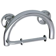 Grabcessories 61022 2-in-1 Grab Bar Toilet Paper Holder with Grips and Anchors Chrome