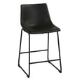 thumbnail image 2 of Cortesi Home Safi Counterstools in Distressed Black Faux Leather (Set of 2) 24"Seat, 2 of 12