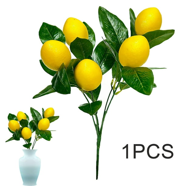 ramas limón artificiales, elegante decoración estilo rústico para hogar, decoración limón artificial para cocina, fiesta, porche. A