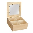 thumbnail image 4 of Caja organizadora de almacenamiento de madera, vitrina de joyería, caja de té con tapa de vidrio, joyero con soporte para fotos, caja de baratija para, 4 of 9