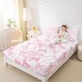 thumbnail image 3 of Manfei Pink Bow Love Heart Tie Dye Bed Sheets, Cute Cartoon King Sheets for Girls Women, 4pcs, 3 of 5