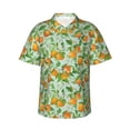 thumbnail image 2 of Goofa Tangerine Hawaiian Shirt for Men, Unisex Summer Beach Casual Short Sleeve Button Down Shirts,Aloha Tropical Floral print shirt-X-Large, 2 of 9