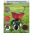 thumbnail image 4 of Memoryfield 80LB Broadcast Spreader 12FT Wide, 13" All-Terrain Wheels, Walk Behind Lawn Spreader for Lawn Fertilizer/Seed/Salt, Red, 4 of 9