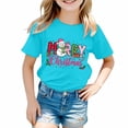 thumbnail image 6 of WUANDIXFA Toddler Boys Girls Christmas Shirt Cotton Soft Short Sleeve Tops Cute Fashion Crewneck Kids Graphic T-Shirts,Blue,11-12 Years, 6 of 6