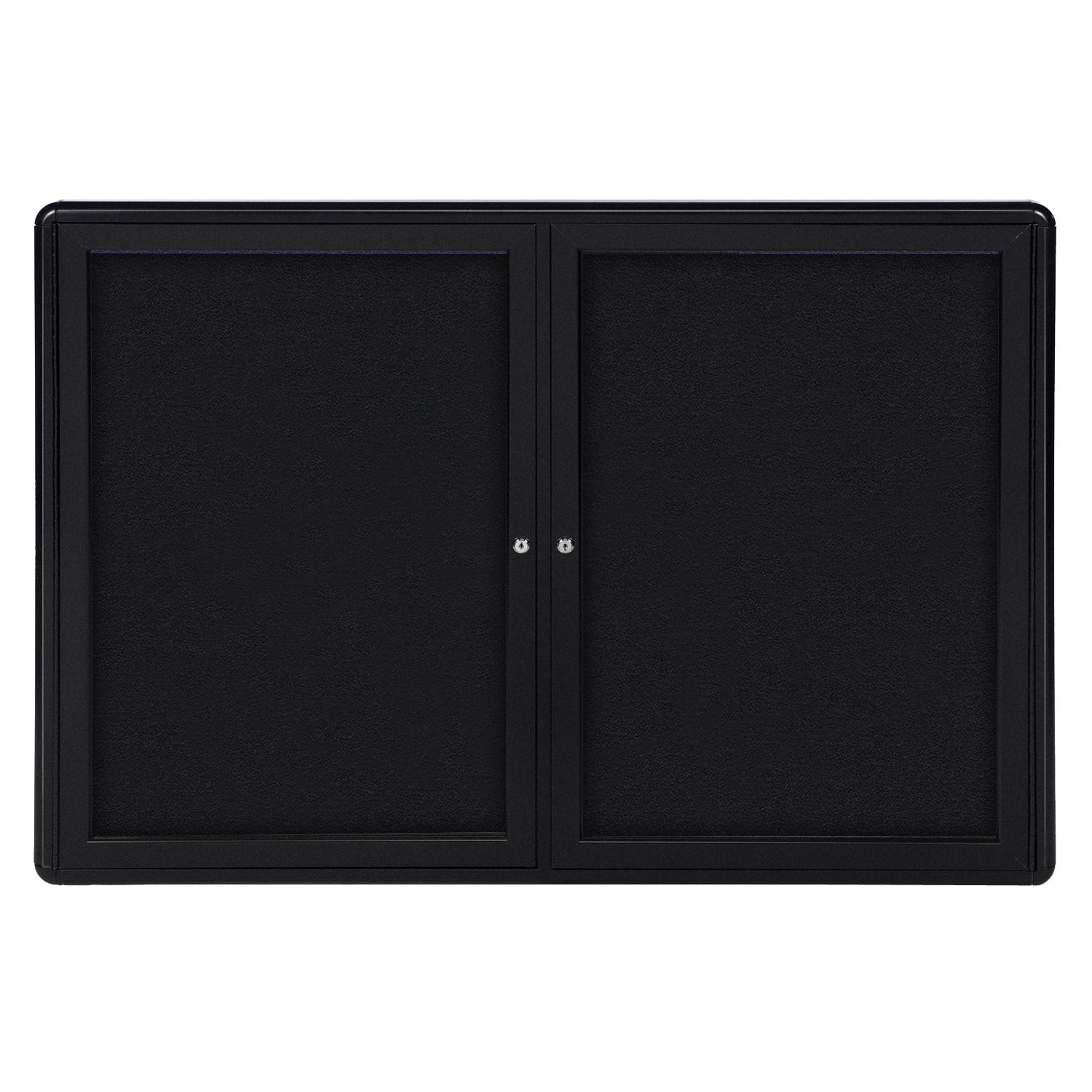 OVK4-F95 Ghent Ovation 2 Door Enclosed Fabric Bulletin Board with Black ...