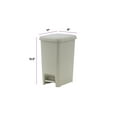 thumbnail image 2 of Slim 2.5-gallon Step on Trash Can with Lid. –  Space Savor Trash Can Good for Dorm Room, Kitchen, Bathroom, or Office, Keeps the Room Neat and Clean. Cream Color. By Superio., 2 of 5