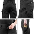 thumbnail image 7 of Mens Tactical Stretch Outdoor Cargo Shorts Wear Resistant Rip Stop Work Hiking Fishing Shorts Black L, 7 of 7