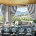 thumbnail image 2 of DONGPAI Outdoor Curtains for Patio Waterproof Blackout Privacy UV Resistant with Top and Bottom Grommet for Porch, Gazebo, Pergola, 100 x 84 Inches, Gray, 1 Panel, 2 of 9