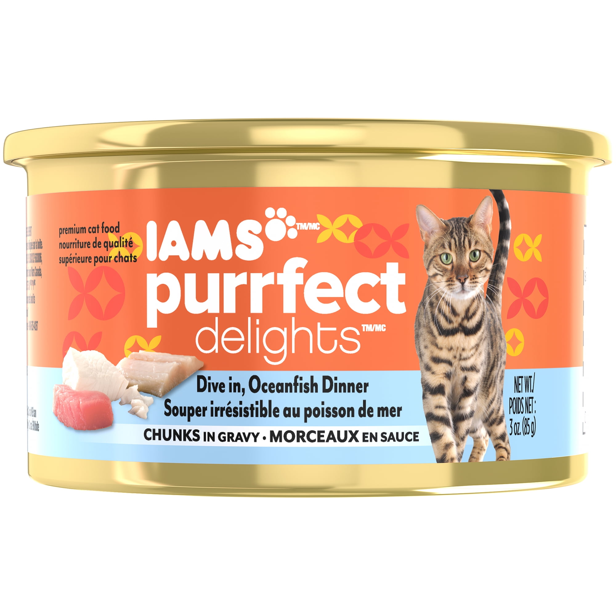 (24 Pack) Iams Purrfect Delights Chunks in Gravy Dive In, Oceanfish Wet