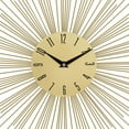 thumbnail image 6 of DecMode 19" Gold Metal Starburst Wall Clock with Black Accents, 6 of 14