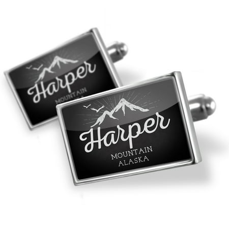 Cufflinks Mountains chalkboard Harper Mountain - Alaska - NEONBLOND