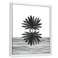 thumbnail image 3 of Designart 'Black and White Striped Under Tropical Leaf II' Modern Framed Canvas Wall Art Print, 3 of 5