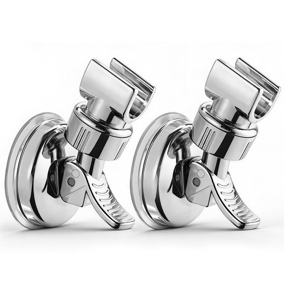Shower Head Holder, 360‑Degree Adjustable Suction Cup Handheld Shower Bracket, Shower Wand holder No Drill Shower Wall Mount, Removable Shower Head Mount Holder for Smooth Bathroom Surfaces