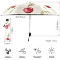 thumbnail image 3 of FORMRS Travel Umbrella Folding Auto Open Close Windproof Rain UV Protection, Red Cherry, 3 of 8