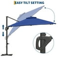 thumbnail image 5 of 10x10 FT Cantilever Patio Umbrella, 360° Rotating Offset Umbrella with Crank Lift, 100-Position Tilt., 5 of 6