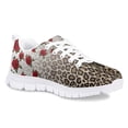 thumbnail image 2 of Pzuqiu Leopard Tennis Shoes for Girls Size 2 Rose Lace Up Kids Training Running Shoes Breathable Walking Sneakers Lightweight, 2 of 5