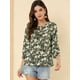 thumbnail image 3 of Blusa Floral Allegra K Manga 3/4 con Volantes y Cuello En V Negro S, 3 of 6
