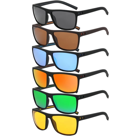 6 Pcs Polarized Sunglasses Men Women, Lightweight Classic Sport with UV Protection for Cycling