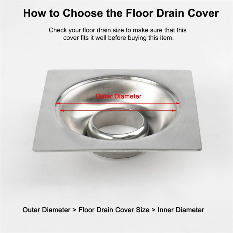 Uxcell 5 Inch Dia Stainless Steel Round Sink Floor Drain Strainer Cover