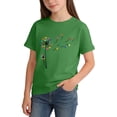 thumbnail image 3 of Fnooota Girls Cotton T-shirts, Fashion Casual Summer Short Sleeve Kids Graphic Tees Army Green Size 12-14 T, 3 of 4